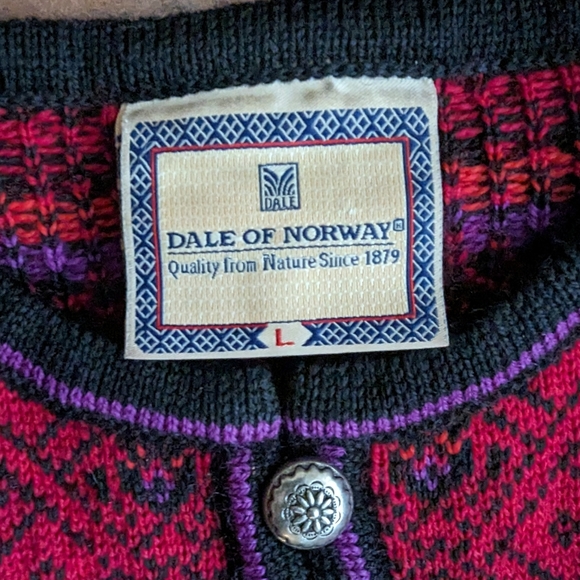 DALE OF NORWAY Floral Cardi-Sweater-L - Picture 8 of 9